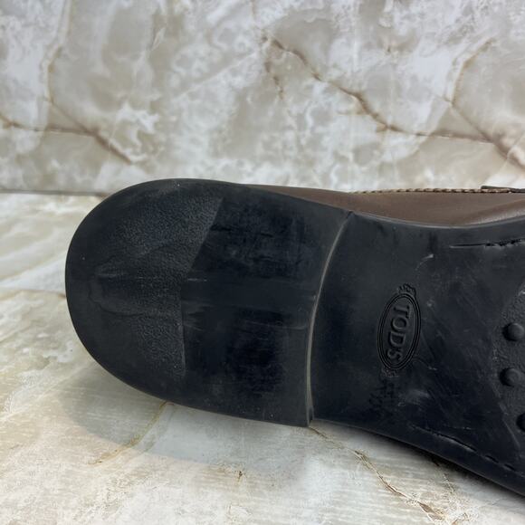 Tod\'s Buckle Loafers Shoes Men\'s Size 11 Brown Leather Dress City Italy main image 11